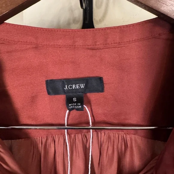 NWOT J.Crew Women's Featherweight Satin Tie-Neck Top - Picture 5 of 9